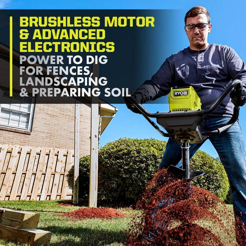 RYOBI 40V HP Brushless Cordless Earth Auger with 8 in. Bit (Tool Only) - RY40701BTL
