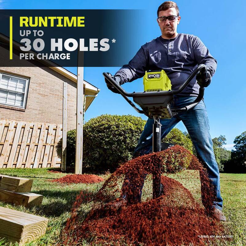 RYOBI 40V HP Brushless Cordless Earth Auger with 8 in. Bit (Tool Only) - RY40701BTL