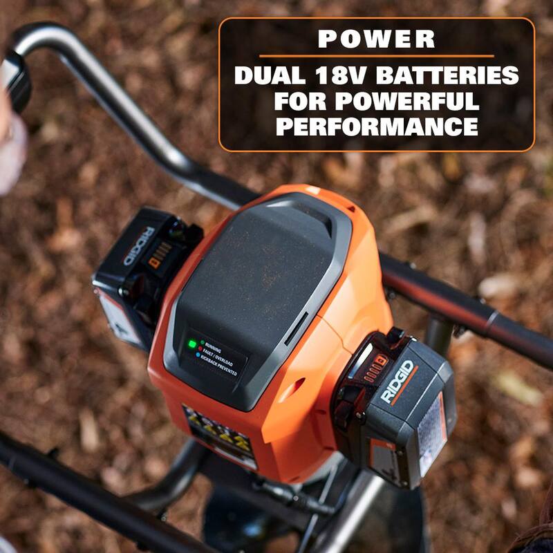 RIDGID 18-Volt Earth Auger with 8 in. Bit and (2) 4.0 Ah Batteries and Charger - R01701K