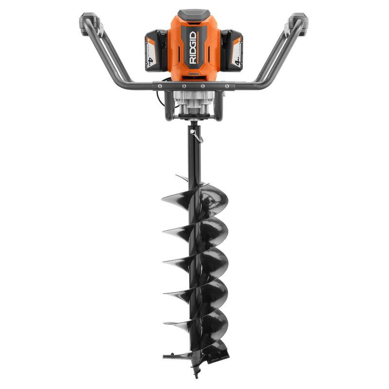 RIDGID 18-Volt Earth Auger with 8 in. Bit and (2) 4.0 Ah Batteries and Charger - R01701K