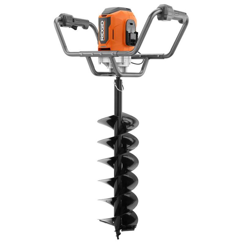 RIDGID 18-Volt Earth Auger with 8 in. Bit and (2) 4.0 Ah Batteries and Charger - R01701K