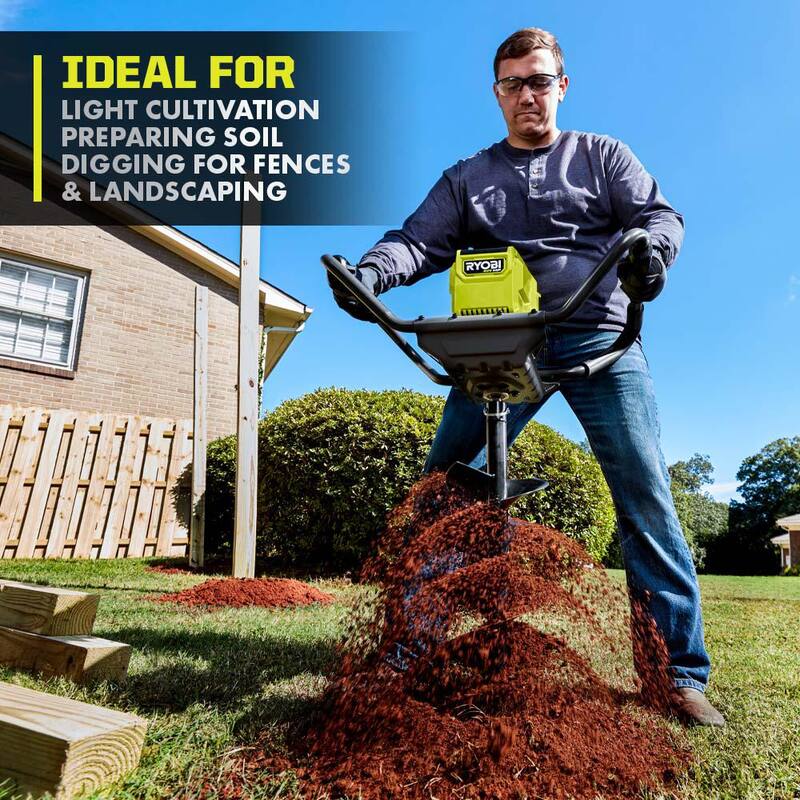 RYOBI 40V HP Brushless Cordless Earth Auger with 4,6, 8 and 10 in. Bits with 4.0 Ah Battery and Charger - RY40710-DRT
