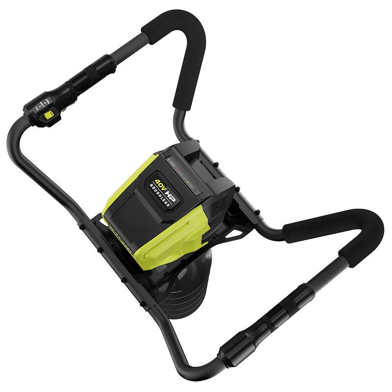 RYOBI 40V HP Brushless Cordless Earth Auger with 4,6, 8 and 10 in. Bits with 4.0 Ah Battery and Charger - RY40710-DRT
