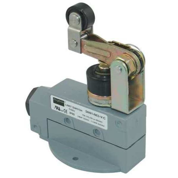 Interruptor de límite Dayton, émbolo, palanca de rodillo, SPDT, 15A @ 480V AC, Ubicación del actuador: Arriba - 12T930