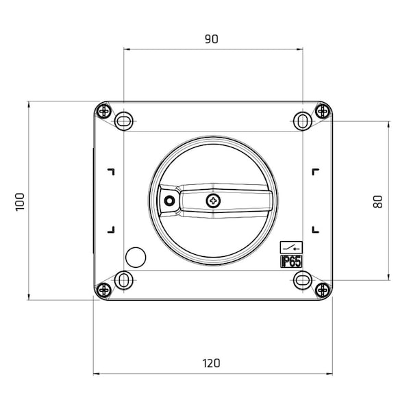 Interruptor de desconexión de motor encapsulado, 30 amperios, 3 polos, 1.5 a 15 HP, IP65 NEMA 4 - SQ025003BC10