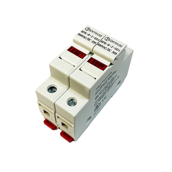Optifuse 2 Pole Fuse Block for Class CC Fuses - LED, 600V 30A - BPK-R-I-502