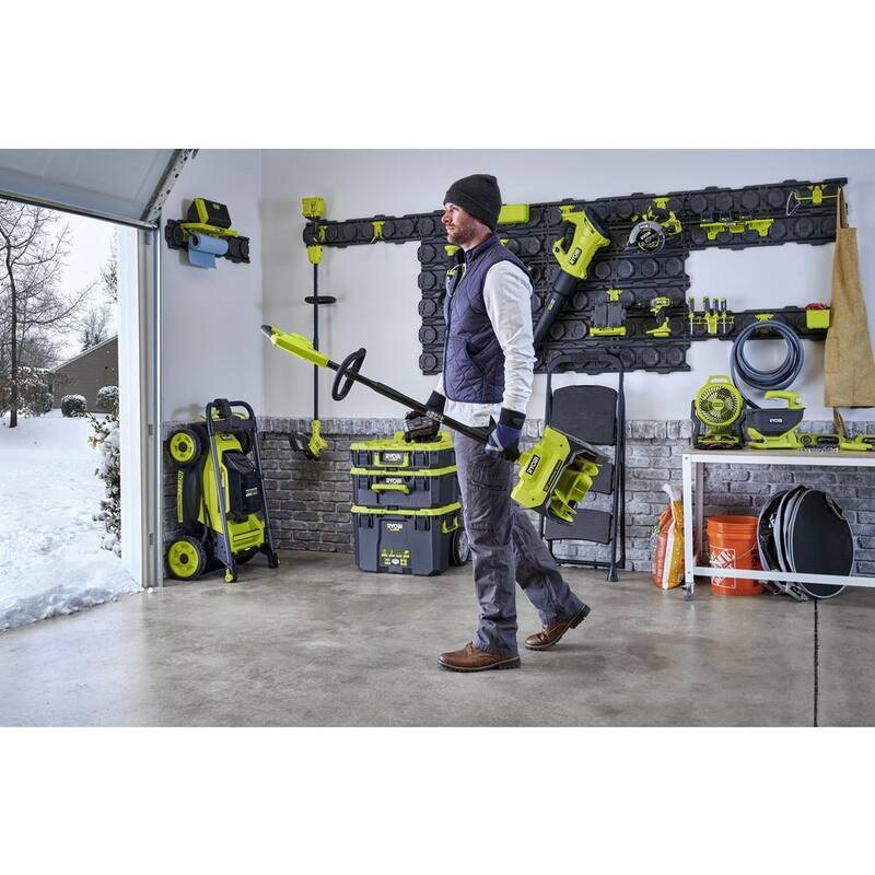 RYOBI ONE+ 18V 10 in. Cordless Electric Snow Shovel with Salt Spreader, 4.0 Ah Battery, and Charger - P2760-SS