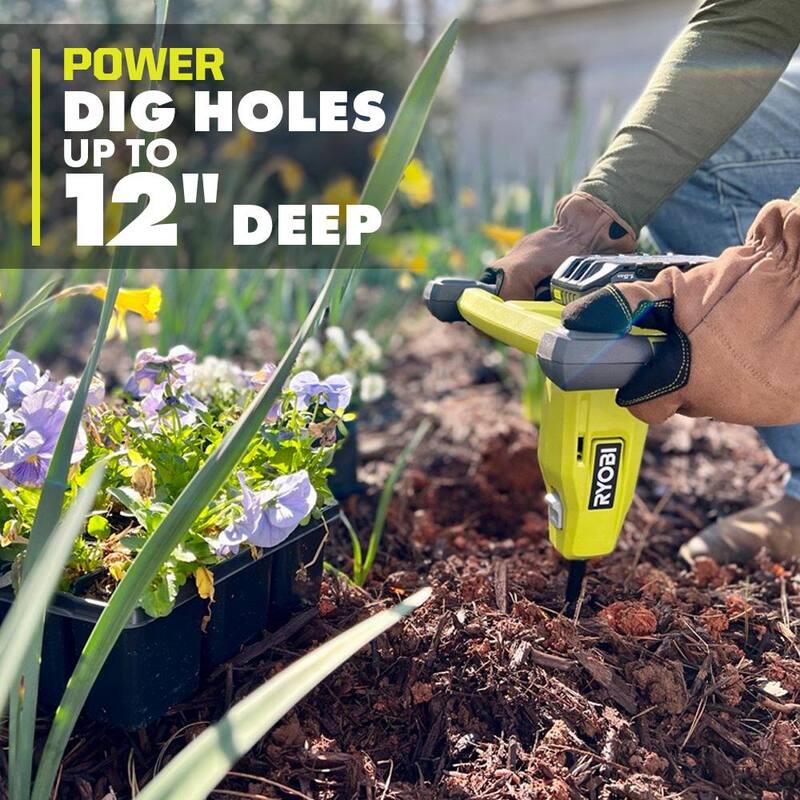 RYOBI ONE+ 18V Cordless Earth Auger with 3 in. Bit, 2.0 Ah Battery and Charger - P29160
