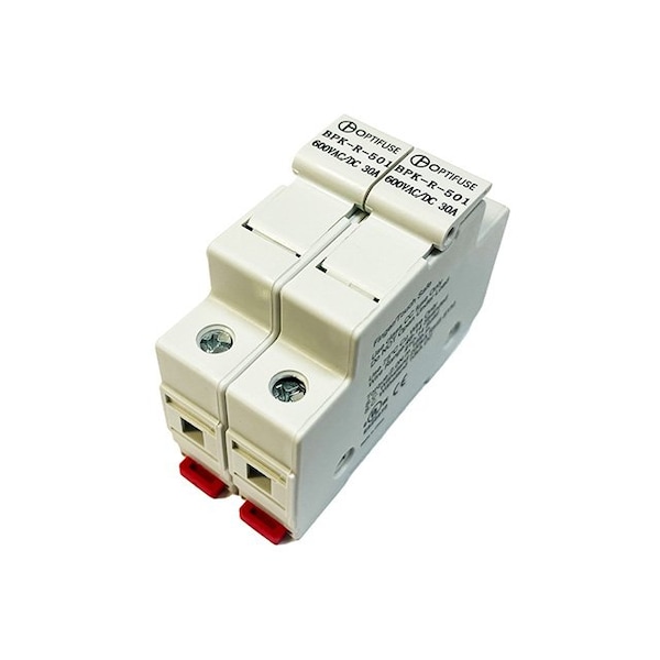 Optifuse 2 Pole Fuse Block for Class CC Fuses, 600V 30A - BPK-R-502