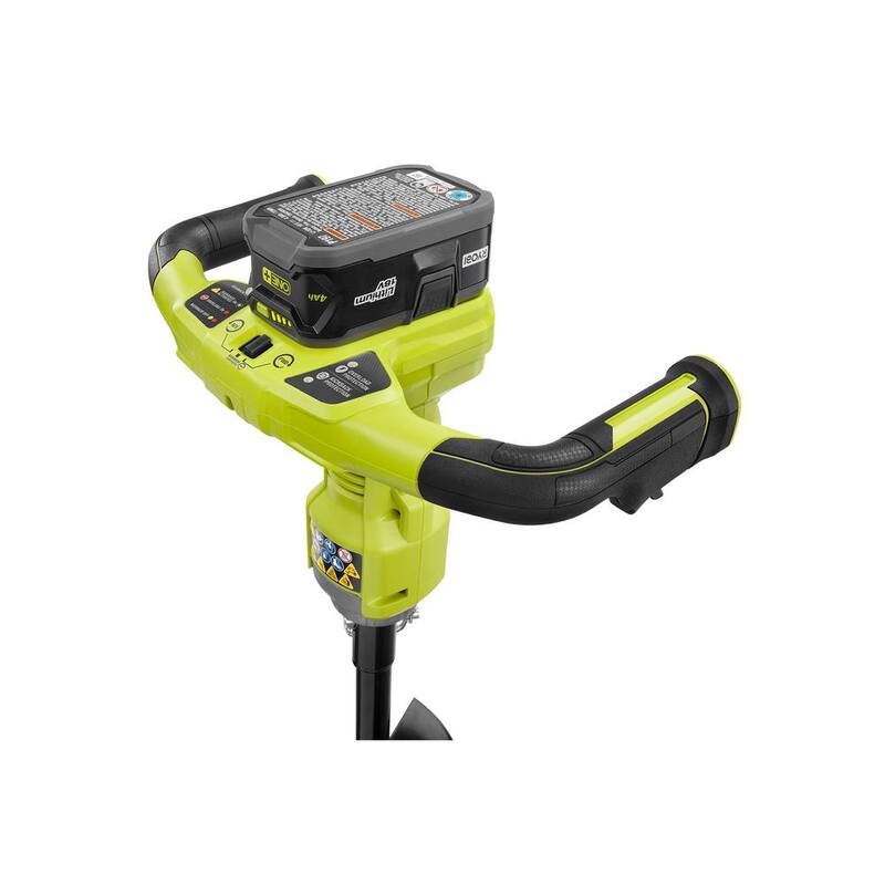RYOBI ONE+ HP 18V Brushless Cordless Earth Auger with 4 in. and 6 in. Bit with 4.0 Ah Battery and Charger - P2930-4