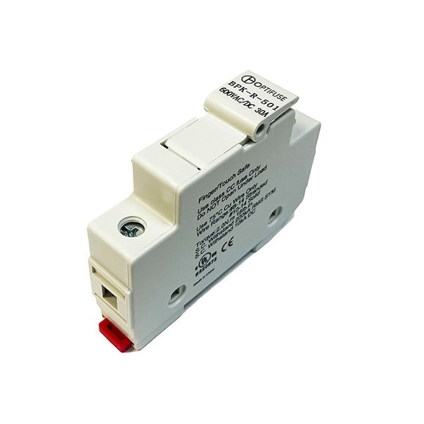Optifuse 1 Pole Fuse Block for Class CC Fuses, 600V 30A - BPK-R-501