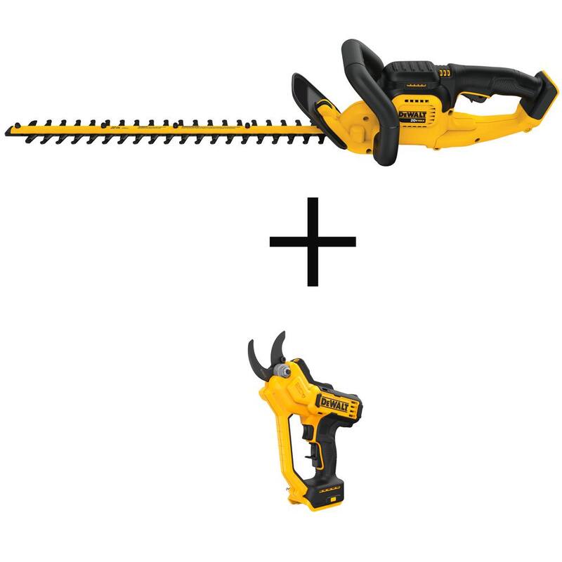 DEWALT 20V MAX Cordless Battery Powered Hedge Trimmer & Cordless Pruner (Tools Only) - DCHT820BWPR320B