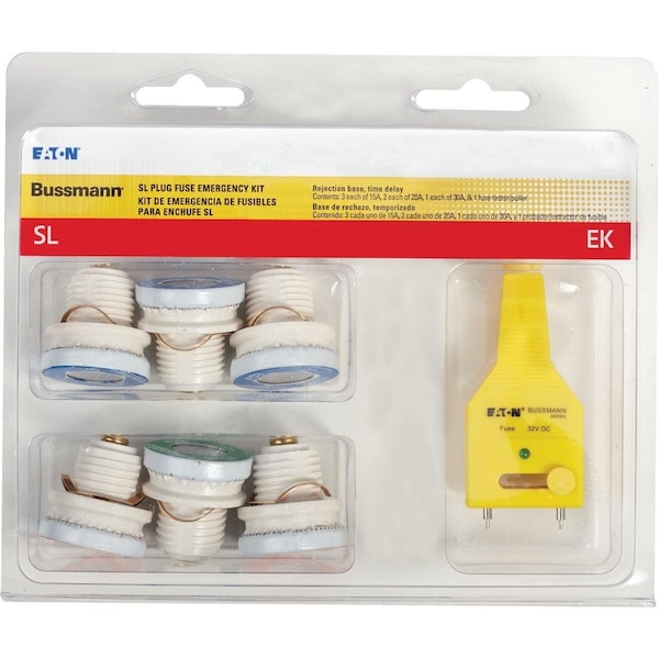Bussmann 15A to 30A 125V SL Plug Emergency Fuse Kit - SL-EK