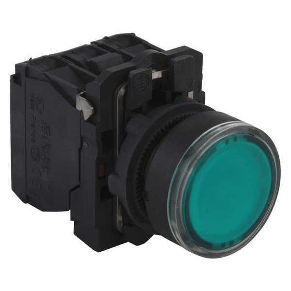 Botón de presión iluminado Schneider Electric, 22 mm, 1NA/1NC, Verde - XB5AW33G5