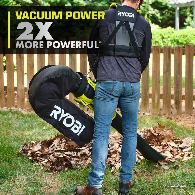 RYOBI 40-Volt HP Brushless 100 MPH 600 CFM Cordless Leaf Blower/Mulcher/Vacuum with Lawn and Leaf Bag (Tool Only) - RY404015-LB
