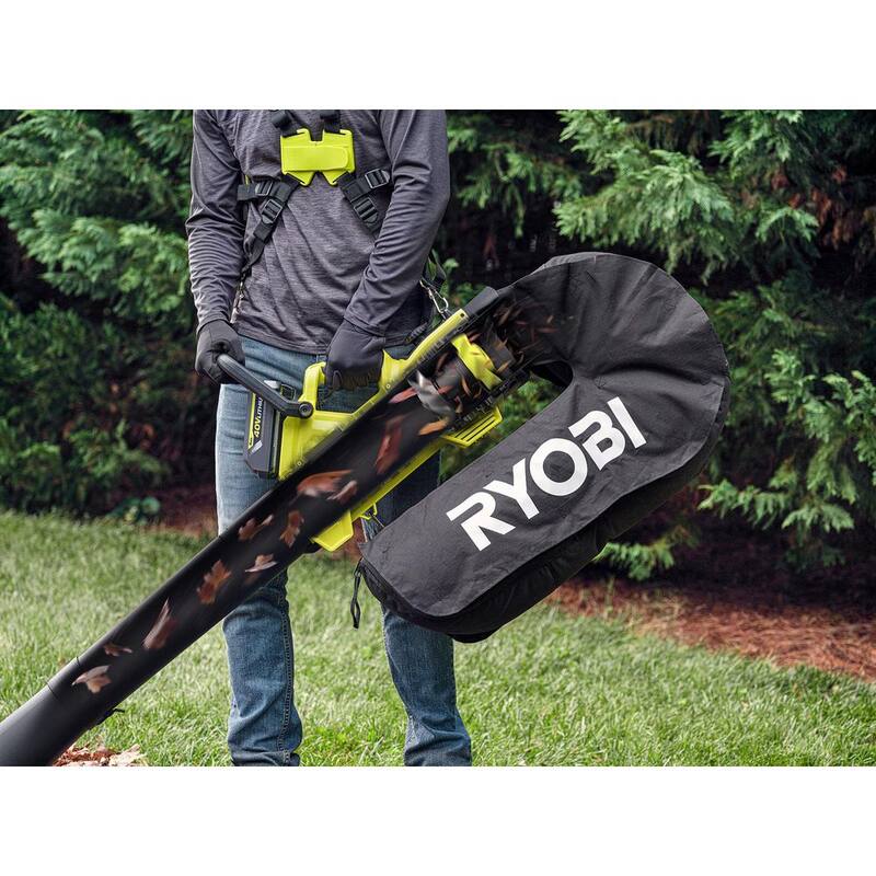 RYOBI 40-Volt HP Brushless 100 MPH 600 CFM Cordless Leaf Blower/Mulcher/Vacuum with Lawn and Leaf Bag (Tool Only) - RY404015-LB