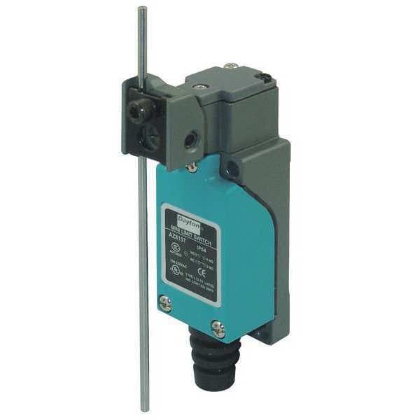 Interruptor de límite Dayton, Varilla ajustable, Rotatorio, SPDT, 10A @ 300V CA, Ubicación del actuador: Lateral - 12T960