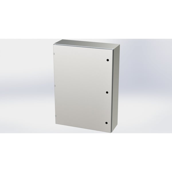 Saginaw Control & Engineering 304 Stainless Steel Electrical Enclosures, 42 in H, 10 in D, 30 in W, NEMA 3R, 4, 4X, 12, 13 - SCE-42EL3010SSLP