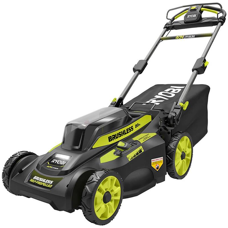 RYOBI 40V Brushless 20 in. Cordless Battery Walk Behind Self-Propelled Mower with 6.0 Ah Battery and Charger - RY401120