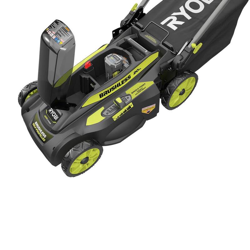 RYOBI 40V Brushless 20 in. Cordless Battery Walk Behind Self-Propelled Mower with 6.0 Ah Battery and Charger - RY401120
