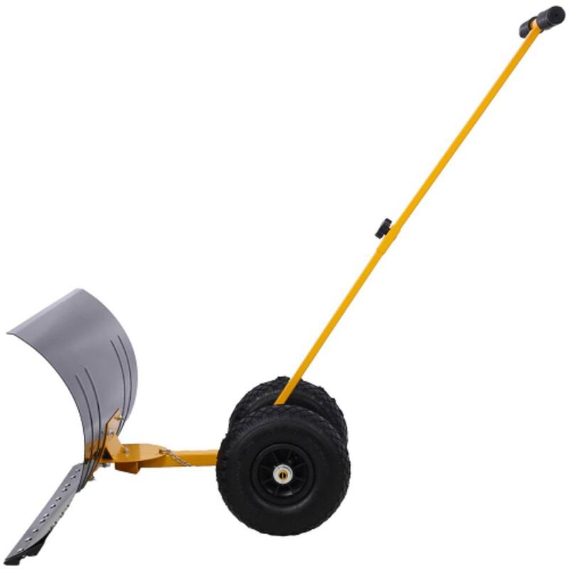 ITOPFOX 47 in. Snow Cordless Shovel with Wheels and Cushioned Angle Handle, Snow Pusher, Tool 29 in. Blade and 10 in. Wheels - HDPH002OT007