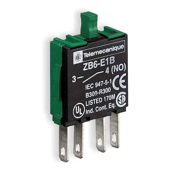 Bloque de Contacto Schneider Electric, 1NA de Rompimiento Lento, 16mm - ZB6E1B