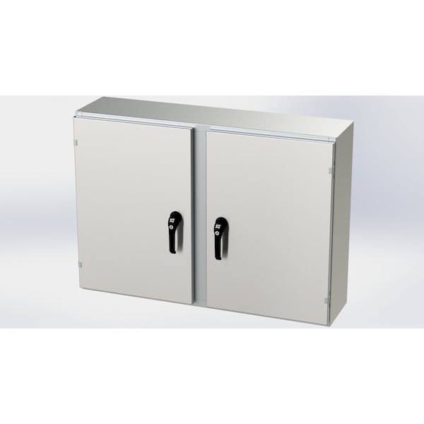 Saginaw Control & Engineering 304 Stainless Steel Electrical Enclosures, 30 in H, 10 in D, 42 in W, NEMA 3R, 4, 4X, 12, 13 - SCE-30EL4210SSWFLP