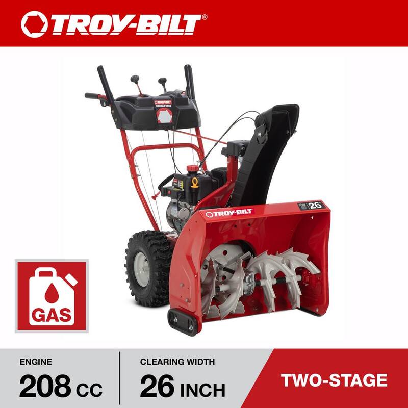 Troy-Bilt Storm 26 in. 208 cc Two- Stage Gas Snow Blower with Electric Start Self Propelled - Storm 2600