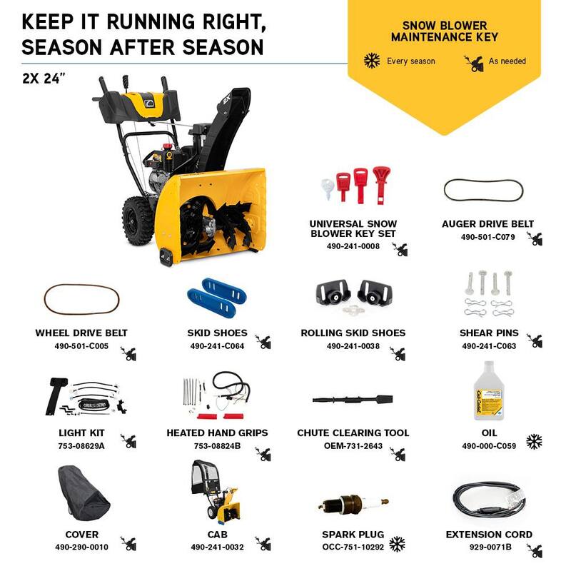 Cub Cadet 2 in. x 24 in. 208 cc Electric Start Gas 2-Stage Snow Blower - 2X 24"