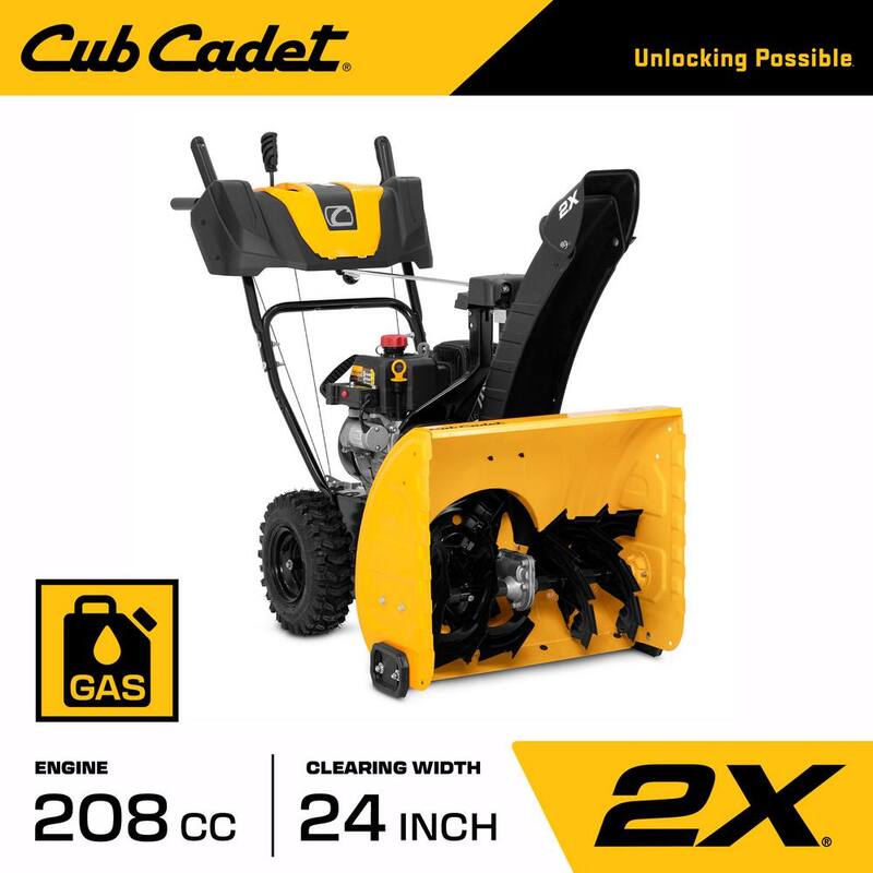 Cub Cadet 2 in. x 24 in. 208 cc Electric Start Gas 2-Stage Snow Blower - 2X 24"