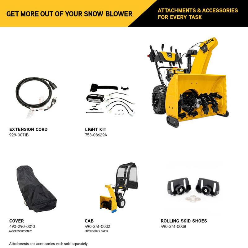 Cub Cadet 2X 28 in. 272cc IntelliPower Two-Stage Electric Start Gas Snow Blower with Power Steering and Steel Chute - 2X 28 IP