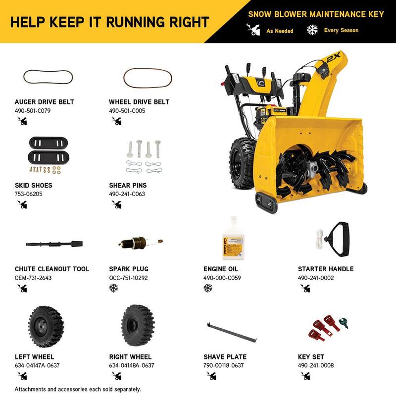 Cub Cadet 2X 28 in. 272cc IntelliPower Two-Stage Electric Start Gas Snow Blower with Power Steering and Steel Chute - 2X 28 IP