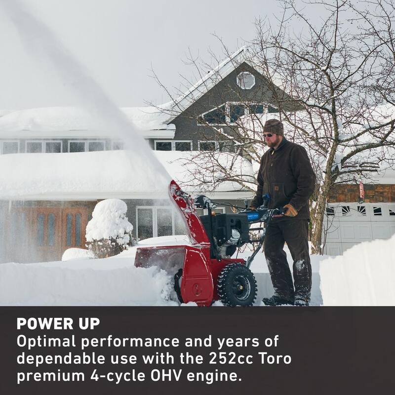 Toro Power Max HD 828 OAE 28 in. 252 cc Two-Stage Gas Snow Blower with Electric Start, Triggerless Steering and Headlight - 38838