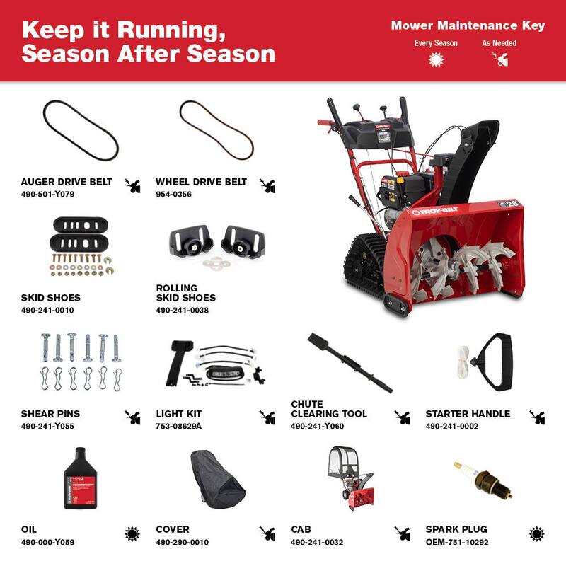 Troy-Bilt Storm Tracker 28 in. 277cc Two-Stage Electric Start Gas Snow Blower with Track Drive and Heated Grips - Storm Tracker 2890