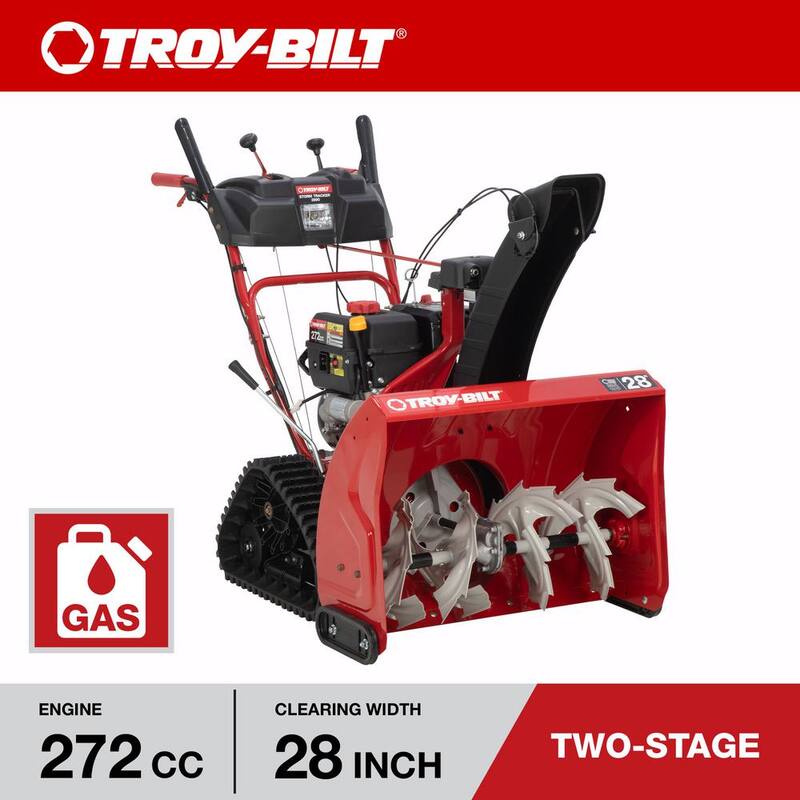Troy-Bilt Storm Tracker 28 in. 277cc Two-Stage Electric Start Gas Snow Blower with Track Drive and Heated Grips - Storm Tracker 2890