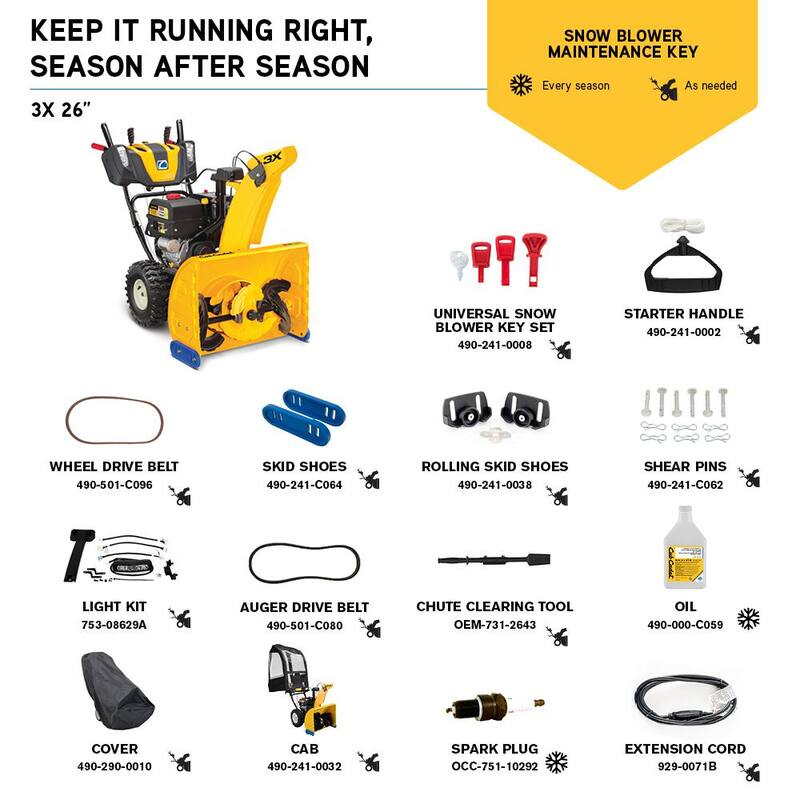 Cub Cadet 3X 26 in. 357cc Three-Stage Electric Start Gas Snow Blower with Steel Chute, Power Steering and Heated Grips - 3X 26