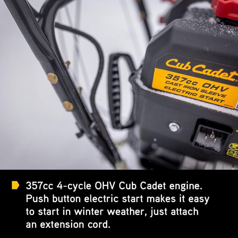 Cub Cadet 3X 26 in. 357cc Three-Stage Electric Start Gas Snow Blower with Steel Chute, Power Steering and Heated Grips - 3X 26