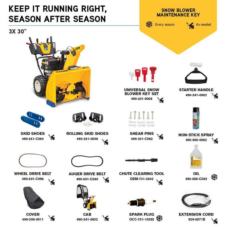 Cub Cadet 3X HD 30 in. 420 cc Three-Stage Gas Snow Blower with Electric Start Steel Chute Power Steering and Heated Grips - 3X 30 HD