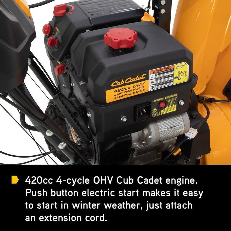 Cub Cadet 3X HD 30 in. 420 cc Three-Stage Gas Snow Blower with Electric Start Steel Chute Power Steering and Heated Grips - 3X 30 HD
