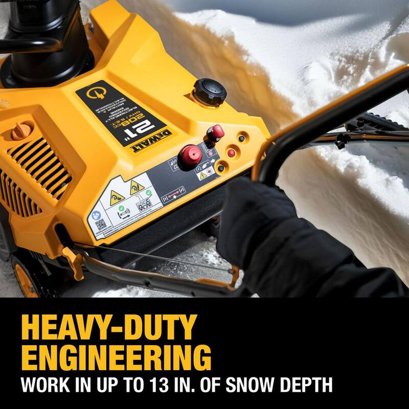 DEWALT 21 in. 208 cc E-Gov Electric Start Gas Single-Stage Snow Blower - 31PM2V6HA38