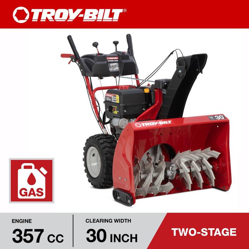 Troy-Bilt Storm 30 in. 357cc Two-Stage Electric Start Gas Snow Blower with Power Steering and Heated Grips - Storm 3090