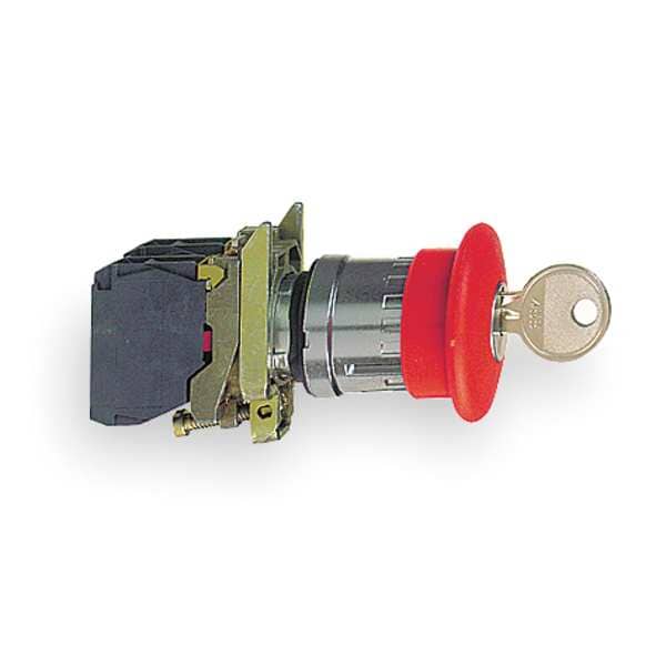 Botón de paro de emergencia Schneider Electric, 22 mm, 1NA/1NC, Rojo - XB4BS9445