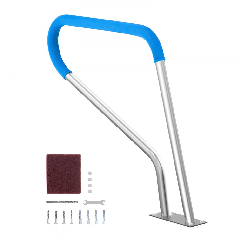 Pool Handrail 39 x 32 inch Stainless Steel with Base Plate for Spas - BXGYCFSDDB39WBGVHV0