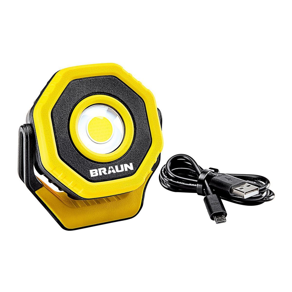 Foco de inundación LED magnético recargable ultracompacto de 750 lúmenes de Braun, amarillo - 59587.