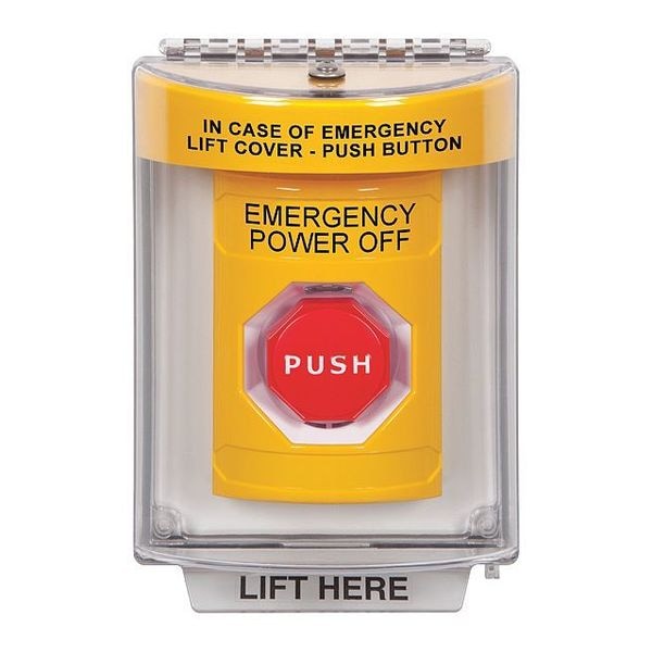 Botón de apagado de emergencia de tecnología de seguridad internacional, 2-7/8" D - SS2245PO-EN