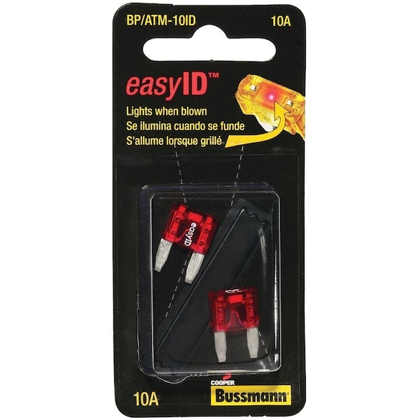 Eaton Bussmann Automotive Fuse, Blade Fuse, 32 VDC, 10 A, 1 kA Interrupt - BP/ATM-10ID