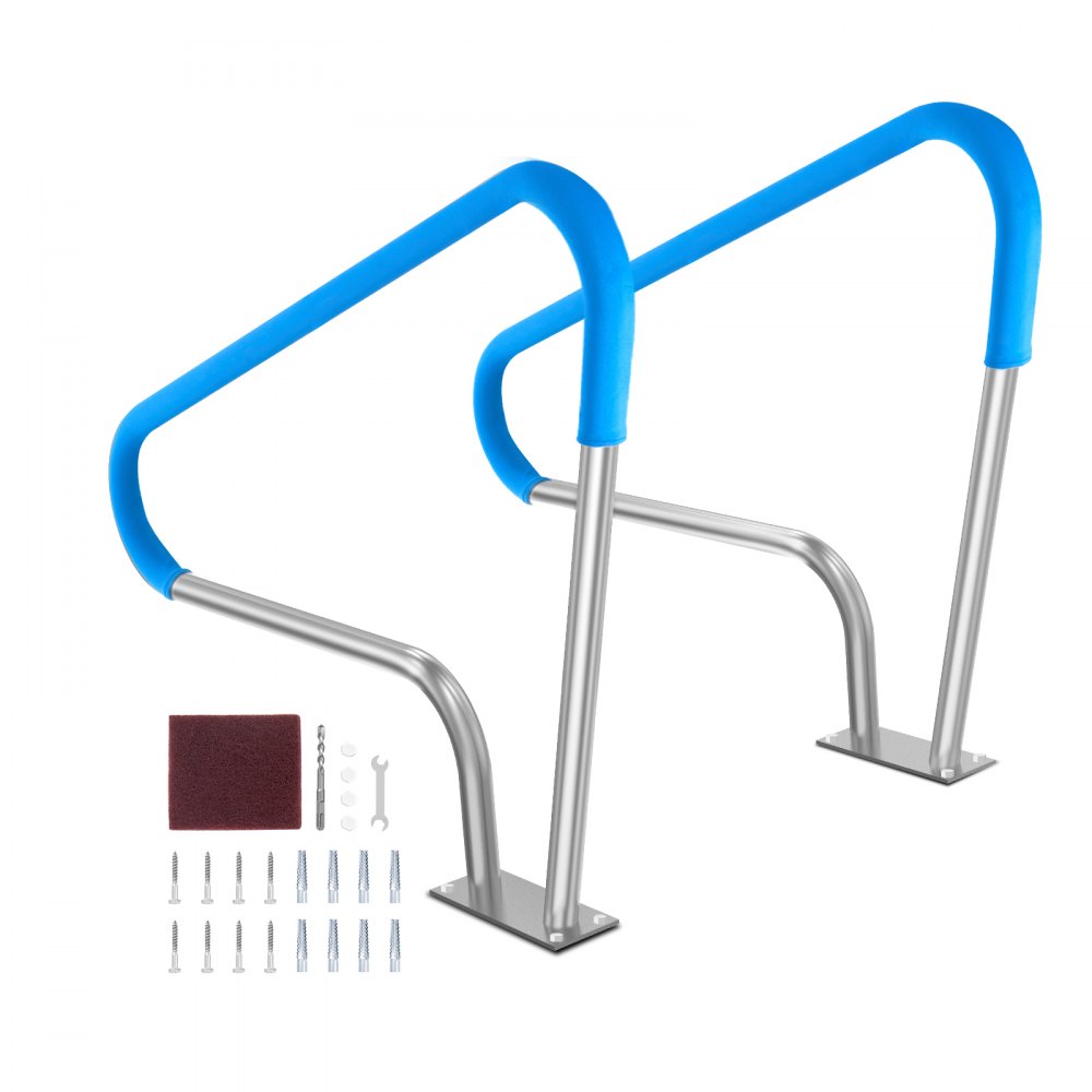 VEVOR Pool Handrail 2 PCS 48x36in Stainless Steel with Base Plate for Spas - BXGYCFSDDB482MQJZV0