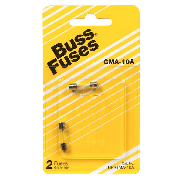 Eaton Bussmann UL Class Fuse, GMA Series, Fast-Acting, 10A, 125V AC, Non-Indicating - BP/GMA-10A