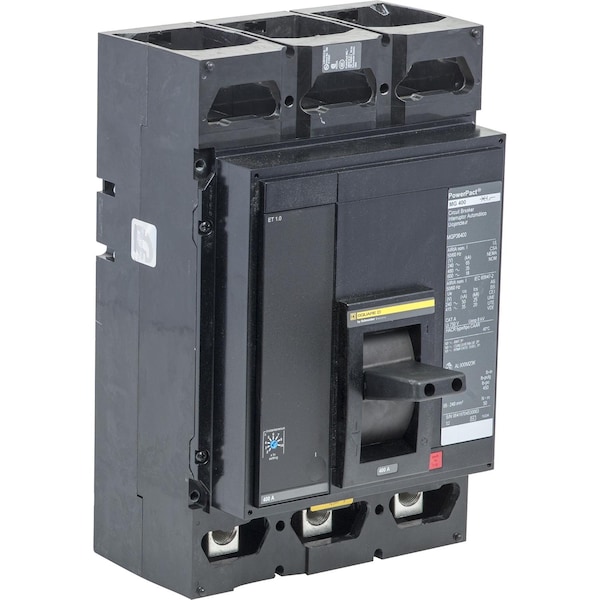 Square D Molded Case Circuit Breaker, MGP Series, 400A, 3 Pole, 600V AC, 65kA at 240V AC - MGP36400