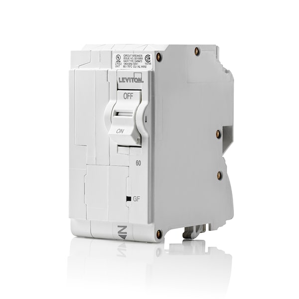 Leviton Circuit Breaker, 60A, 2 Pole, 120/240V AC, 10kA - LB260-EP